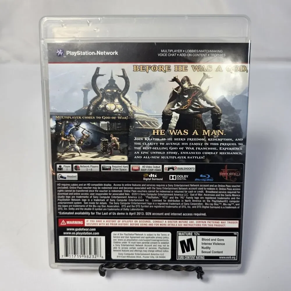God of War Ascension PS3 PlayStation 3 2013 Complete CIB Manual Tested Working